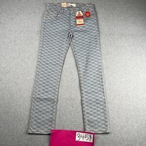 Levis 512 Jeans Womens Size 14 Logo All Over Print Slim Taper New NWT 27x27